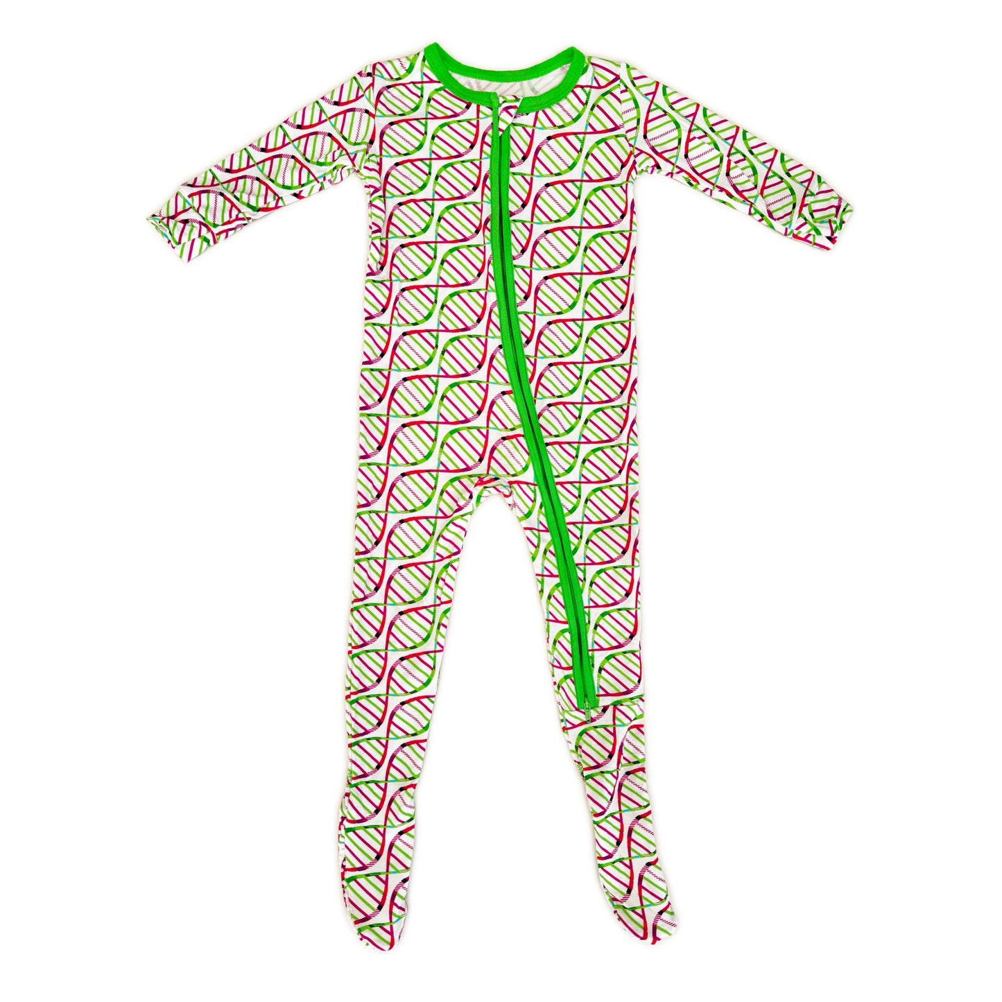 Print Footie with 2 way Zipper