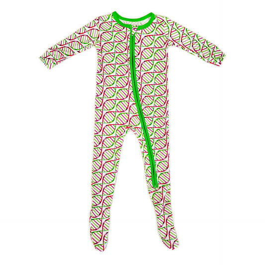 Print Footie with 2 way Zipper